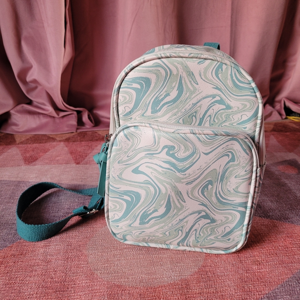 Teal Marble Mini Backpack